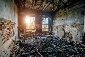inside of a building that has been on fire